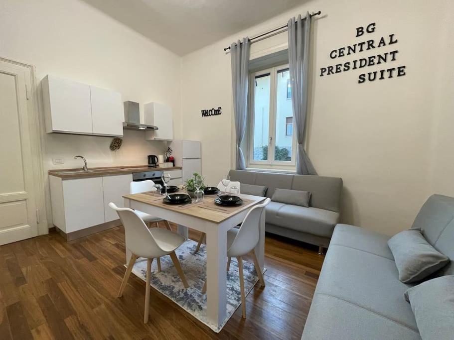 Bg Central President Suite Con Parcheggio - Vista Citta Alta Bergamo Luaran gambar