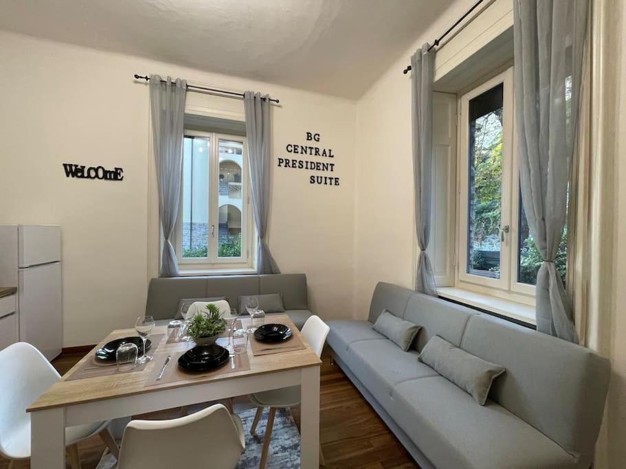 Bg Central President Suite Con Parcheggio - Vista Citta Alta Bergamo Luaran gambar